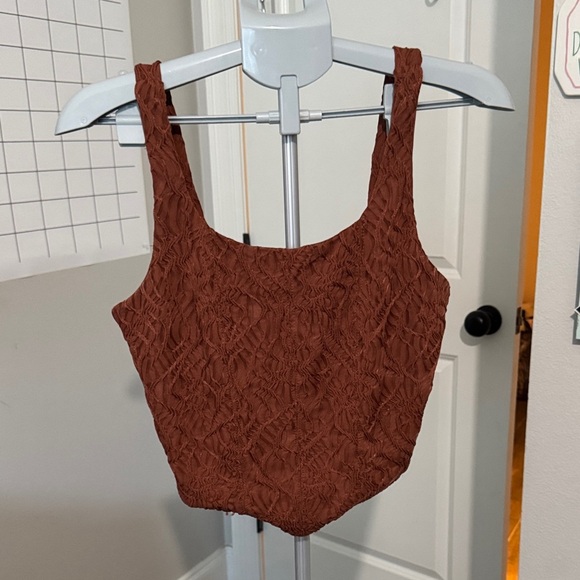Chic Lace Tank Top in Rich Brown - Picture 1 of 6